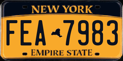 NY license plate FEA7983
