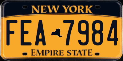 NY license plate FEA7984