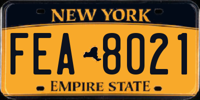 NY license plate FEA8021