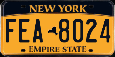 NY license plate FEA8024