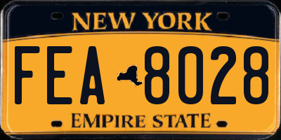 NY license plate FEA8028