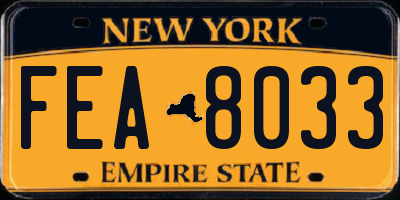 NY license plate FEA8033