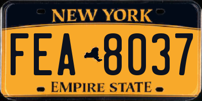 NY license plate FEA8037
