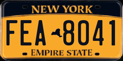 NY license plate FEA8041