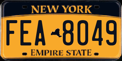 NY license plate FEA8049