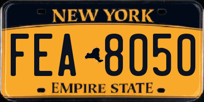 NY license plate FEA8050