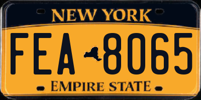 NY license plate FEA8065