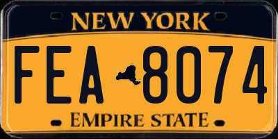 NY license plate FEA8074
