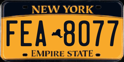 NY license plate FEA8077
