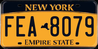 NY license plate FEA8079