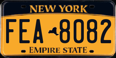 NY license plate FEA8082