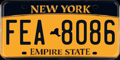 NY license plate FEA8086