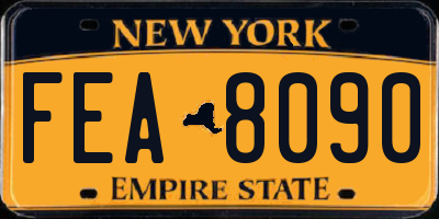 NY license plate FEA8090