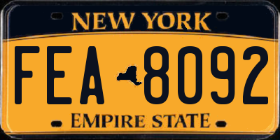 NY license plate FEA8092