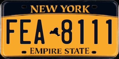 NY license plate FEA8111