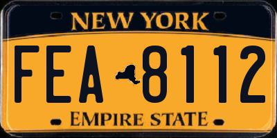 NY license plate FEA8112