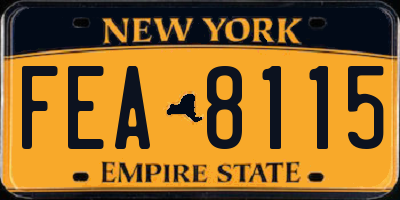 NY license plate FEA8115