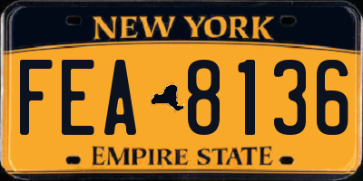 NY license plate FEA8136
