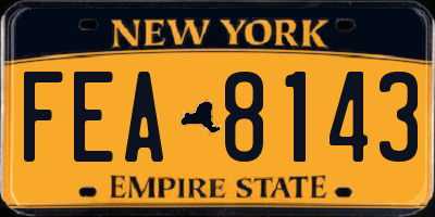 NY license plate FEA8143