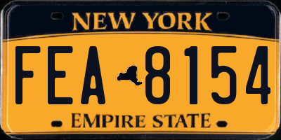 NY license plate FEA8154