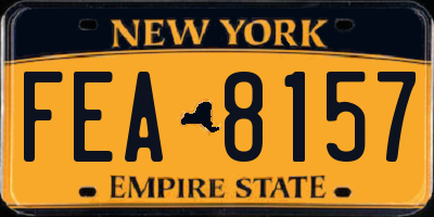 NY license plate FEA8157