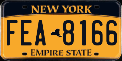 NY license plate FEA8166