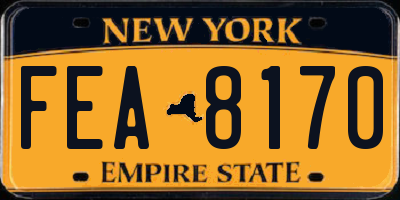 NY license plate FEA8170
