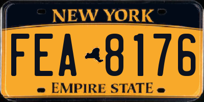 NY license plate FEA8176