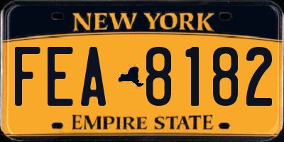 NY license plate FEA8182