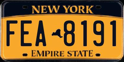 NY license plate FEA8191