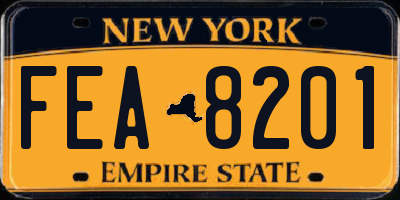 NY license plate FEA8201