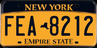 NY license plate FEA8212