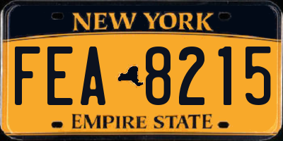NY license plate FEA8215