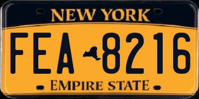 NY license plate FEA8216