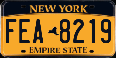NY license plate FEA8219