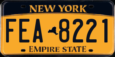 NY license plate FEA8221
