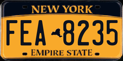 NY license plate FEA8235