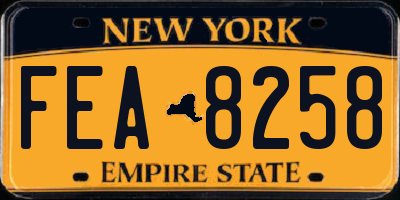 NY license plate FEA8258