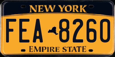 NY license plate FEA8260