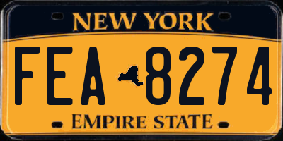 NY license plate FEA8274