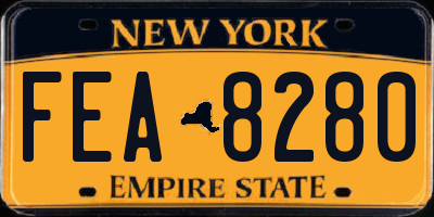 NY license plate FEA8280