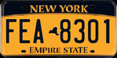 NY license plate FEA8301