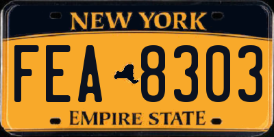 NY license plate FEA8303