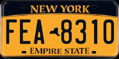 NY license plate FEA8310