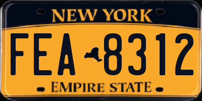 NY license plate FEA8312
