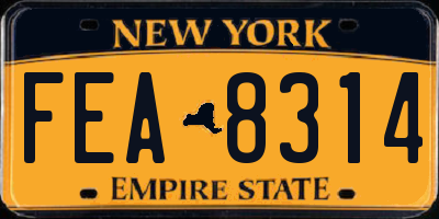 NY license plate FEA8314