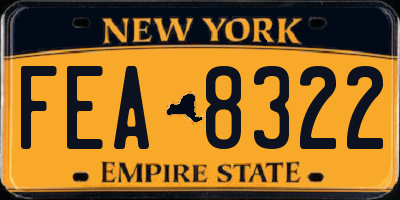 NY license plate FEA8322