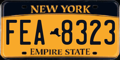 NY license plate FEA8323