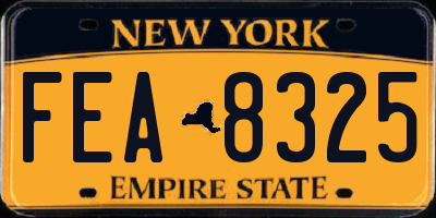 NY license plate FEA8325