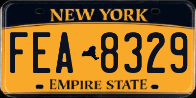 NY license plate FEA8329